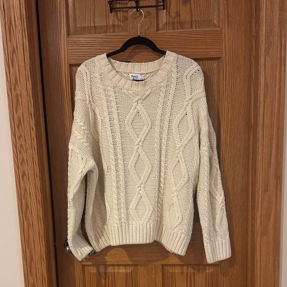 Princess Polly Cream Cable Knit Sweater